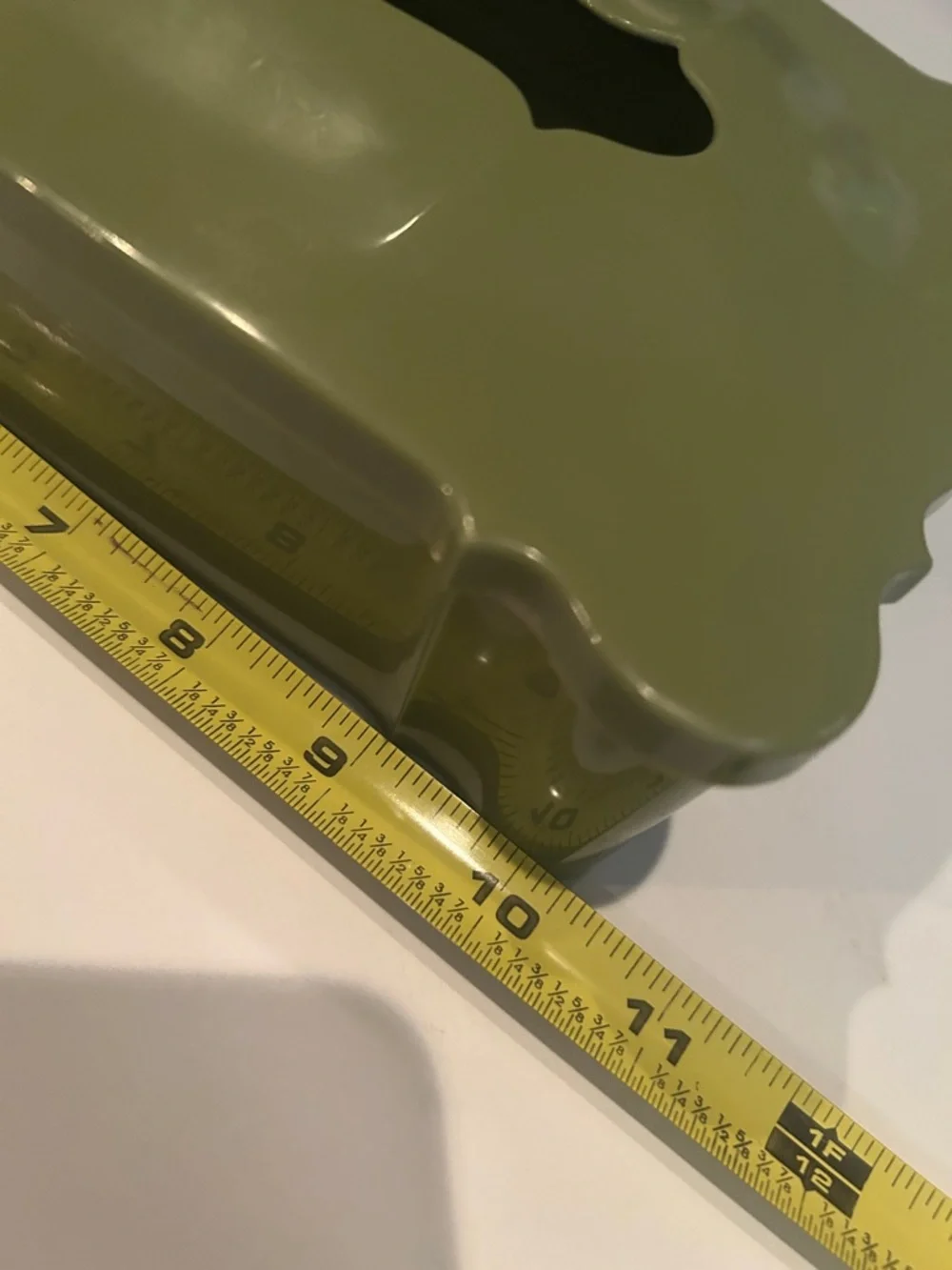 Schwarz Bros. Plastic Tissue Box. Olive green